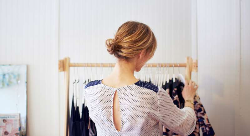 Woman at her closet