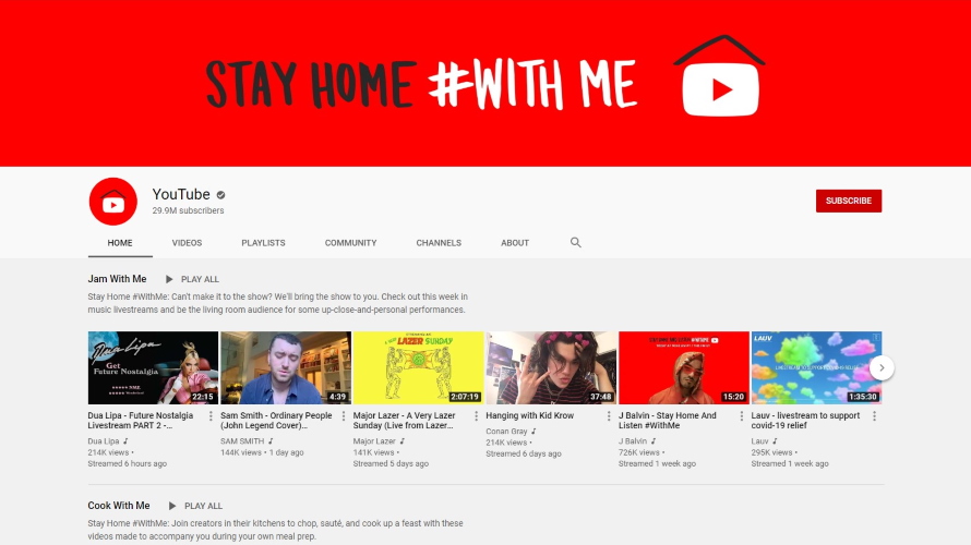 Stay Home with Me https://www.adweek.com/digital/youtube-to-viewers-stayhome-withme-during-the-coronavirus-crisis/
