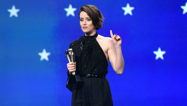 Claire Foy giving speech