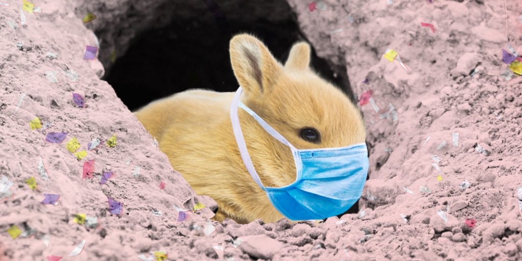 Easter COVID bunny with mask